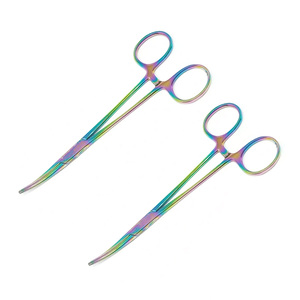 2 pinces hémostatiques Kelly Premium 5.5 "courbées avec poignée de verrouillage Rainbow Surgical - Product Image 4