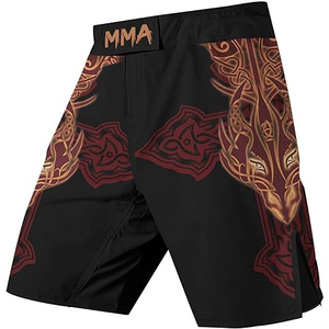 Pantalones Cortos de MMA de Cintura Alta Elástica, Estampado por Sublimación, Patrón Sólido, Transpirables, de Secado Rápido, Personalizables, Estilo Urbano - Product Image 1