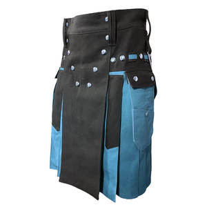 Venta Caliente: Kilt de Mezclilla de Dos Tonos, Estilo Híbrido Moderno y Utilitario para Hombre, Venta al por Mayor de Fábrica 2026 - Product Image 2