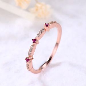 แหวนทองแท้เครื่องประดับอัญมณีทัวร์มาลีนสีชมพูสุดหรูดีไซน์ใหม่แหวนทองชั้นดีพร้อมแหวนเพชรแท้ - Product Image 3