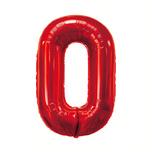 Ballon Métallique Chiffre Zéro Rouge 100cm pour Fête, en Aluminium, à Gonfler à l'Hélium, Décoration - Product Image 2