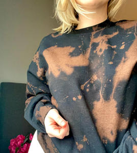 Sudadera de tinte de corbata blanqueada de alta calidad, ropa de calle personalizada, sudadera de gran tamaño con cuello redondo y tinte de corbata inversa - Product Image 2