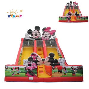 Raksasa Mickey Mouse Bouncer Tiup Jumping Castle Slide Kering untuk Anak-anak