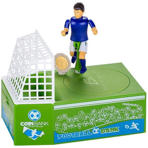 Tirelire électronique en plastique avec design de terrain de football et fonction de joueur qui frappe des pièces - Product Image 1