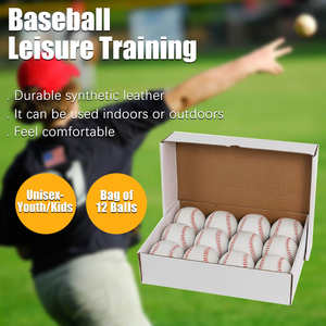 Balles de baseball en cuir synthétique en gros adulte modèle personnalisé en cuir 9 pouces noyau différent pour balle de baseball en cuir synthétique - Product Image 4