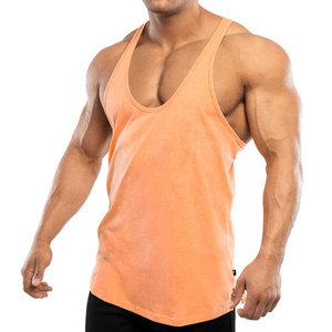 Débardeur de sport en coton respirant à séchage rapide, de qualité supérieure, écologique, avec col rond côtelé, couleurs personnalisées pour hommes - Product Image 5