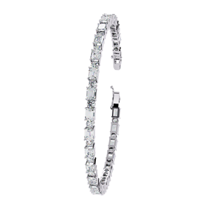 Pulsera de tenis de diamante cultivado en laboratorio de corte esmeralda clásico fabricante de pulseras de moissanita para joyería de mujer - Product Image 1