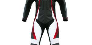 One Piece Motorcycle Leather Racing <b>Suit</b> <b>Black</b> <b>Red</b> & White Professional One Piece Leather Motorcycle Racing <b>Suit</b> with Armor - Product Image 5