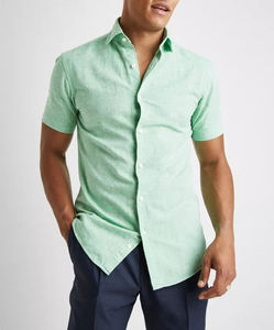 Verano nueva tendencia verano algodón Turn Down Collar Fitness camisas botón completo Polo camiseta - Product Image 1