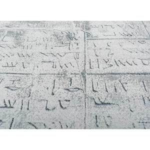 Tapis en laine et soie de bambou noué à la main Script Blue, épaisseur 10 mm, rectangulaire, pour couloir et sol de maison - Esk-1561 - Product Image 3