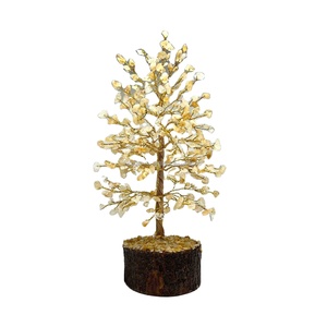 Vente en gros de pierre semi-précieuse citrine naturelle Reiki de guérison Feng Shui Base en bois décoratif pour la maison arbre d'amour artisanat Reiki de guérison - Product Image 1