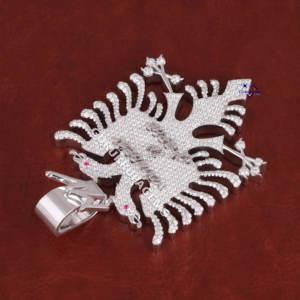 Pendentif unisexe en diamant plaqué or blanc 14K personnalisé, design hip hop glacé, test de test de diamant cultivé en laboratoire - Product Image 3