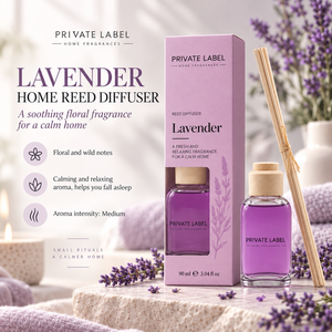 Diffusore di Aromi alla Lavanda con Etichetta Privata 90ml OEM |   Fragranza Floreale Rilassante per la Casa |   Prodotto in Spagna UE - Product Image 2