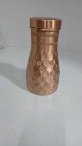 100% Copper <b>Metal</b> Water <b>Bottle</b> <b>with</b> Shiny Polished Finish Hammered Design <b>Metal</b> Water <b>Bottle</b> Insulated Travel - Product Image 5