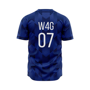 Maillot de baseball pour homme de haute qualité en gros personnalisé, imprimé par transfert thermique, polyester/coton respirant, évacuation de l'humidité, col rond - Product Image 5