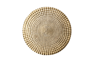 Elegant Round Aluminum <b>Serving</b> <b>Tray</b> With Antique <b>Gold</b> Leaf Handles Luxury Decorative Centerpiece For Home And Dining Decor - Product Image 6