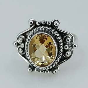Bague Bohème Chic en Argent Sterling 925 avec Citrine Faite à la Main, Pierre de Naissance de Novembre, Diamant Taille Ovale, Idéale pour Cadeau d'Anniversaire - Product Image 2