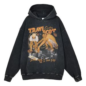 Sudaderas con capucha de lavado ácido de algodón 100% de alta calidad para hombres Impresión de logotipo personalizado Ropa de calle de gran tamaño para invierno Directo del fabricante - Product Image 3