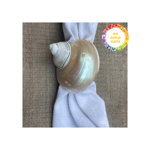 Porte-serviettes écologiques de qualité supérieure Décor fait à la main pour banquets élégants Restauration à base de coquillages naturels polis - Product Image 2