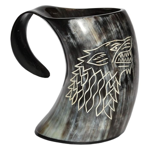 Royal Horn Tasse personnalisée de luxe fabriquée à la main Tasse cadeau à graver écologique pour whisky Bière Style animal Technique polie - Product Image 1