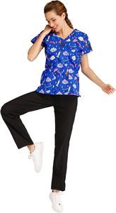 Vaslcare 2025, conjunto de uniformes de lona con estampado personalizado para mujer, blusas y Pantalones suaves y acogedores con bolsillos, regalos de la semana de enfermeras - Product Image 5