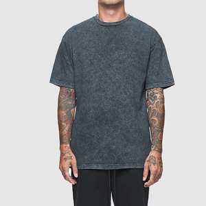 T-shirts pour hommes à épaules tombantes, dernier design, effet délavé, 100% coton, qualité supérieure, fabriqués avec de bons matériaux - Product Image 3