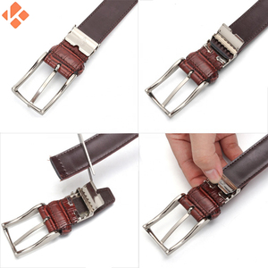 Cinturón de cuero de negocios formal para hombre de piel de vaca a la moda con hebilla ajustable - Product Image 4