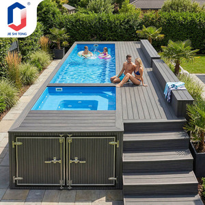 Outdoor Anti UV Small Corner Combo Prefabricated Swimming <b>Pool</b> Fiberglass Container <b>Pool</b> For Backyard Villa Resort - Product Image 3