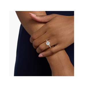 แหวนหมั้นผู้หญิงทรงวินเทจหรูหราประดับเพชรทรงรัศมีระยิบระยับพร้อมใบรับรองคุณภาพ - Product Image 3