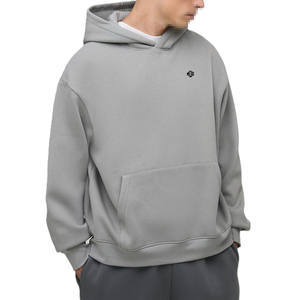 Sudadera con Capucha Extra Grande para Hombre en Felpa de Algodón Gris Claro con Acabado Limpio para Producción de Ropa de Marca Privada OEM - Product Image 1