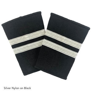Dua Bar Pilot Epaulets - Papan bahu pertama dengan <span class=keywords><strong>2</strong></span> bar anyaman nilon emas di atas latar belakang hitam. - Product Image 5