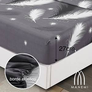 Juego de Funda Nórdica de 3 Piezas 100% Algodón con Estampado de Plantas para Uso Doméstico, con Sábana Ajustable y Funda de Almohada, Lavable - Product Image 3