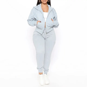 Ensemble de survêtements pour femmes 2025, vêtements de sport actifs, coupe ajustée, sweat-shirts en coton respirants, survêtements pour femmes, logo personnalisé - Product Image 6