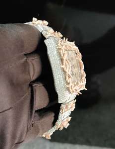 VVS Moissanite GRA Diamond Iced Completamente automático 41mm Oro Rosa Blanco Collate Esfera romana Reloj mecánico de acero inoxidable de lujo - Product Image 4