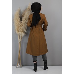 Gabardina Casual Vintage para Mujer, con Botones y Cinturón, Impermeable, Tejido de Punto, Relleno de Algodón, Decoración Estampada, Suave, para Otoño e Invierno - Product Image 5