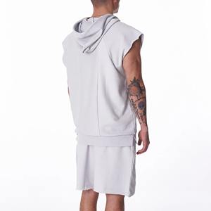 New Top selling 2-Piece Set Loose Fit <b>Short</b> <b>Sleeve</b> <b>Hoodie</b> & <b>Shorts</b> Casual Sporty High-End fabric lightweight <b>hoodie</b> set for men - Product Image 4
