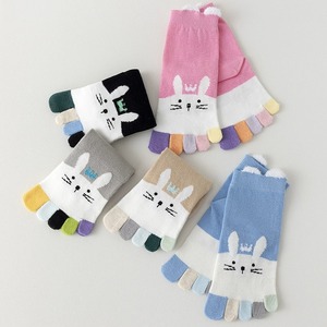 <b>Cute</b> Cartoon Animal Five-Toe <b>Socks</b> for Youth Soft Cotton Breathable Custom Logo Available in Multi-Colors for Daily Comfort - Product Image 1