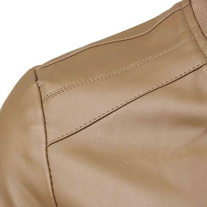 Veste en cuir personnalisée avec logo de transfert de chaleur pour hommes, veste en cuir décontractée de moto, vestes en cuir à coque souple au meilleur prix - Product Image 4