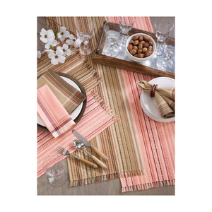 Rose Pink Colour Bordered Cotton Jute <b>Placemat</b> 30x45cm Dining Table Mat Lightweight ISO Certified Export Grade from India - Product Image 3