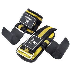 Sangles de poignet en acier résistantes personnalisées poignées d'entraînement de gymnastique en néoprène pour la sécurité d'entraînement de levage de puissance d'haltères de logo d'entraînement - Product Image 1