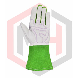 Guantes protectores de mano de cuero para construcción y trabajo pesado - Product Image 4