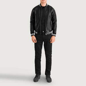 Veste universitaire à manches longues pour homme personnalisable avec broderie en chenille, laine et tissu pour l'hiver, style streetwear, style lettreman - Product Image 4