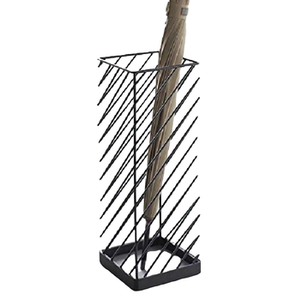 Support de rangement parapluie en métal noir enduit de poudre avec finition élégante pour organiser les vêtements de pluie dans la décoration intérieure de la maison - Product Image 2