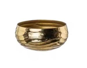 Bol design antique nouveauté bol en métal de couleur dorée plateau de service décoratif en feuille d'or en aluminium - Product Image 2