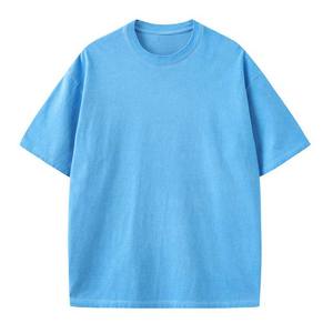 Camisetas lavadas con ácido de 230GSM de alta calidad, ropa de jogging de gran tamaño, camisetas de lavado con ácido para correr, camisetas de algodón de manga corta con cuello redondo - Product Image 1