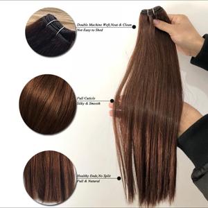 Extensiones de Cabello Humano Virgen de Alta Densidad 100% Nuevo de Grado Superior, Cabello Indio No Remy, Ondulado Liso Sedoso, Procesado a Máquina - Product Image 1