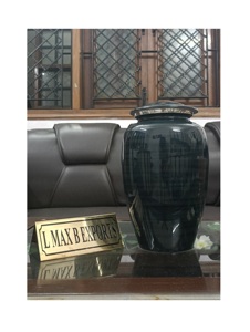 El mejor diseñador de urna de cremación de Metal en color esmalte verde acabado hecho a mano urna para adultos gran oferta nueva llegada mejor urna funeraria - Product Image 4