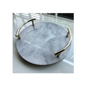 Plateau de service en marbre Décoration de la maison Vanité ovale de luxe Salle de bain pour hôtel Utilisation du plateau en marbre vert - Product Image 5