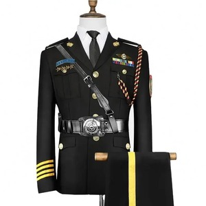 Uniforme Costume Noir Printemps Hommes Haute Qualité Cérémonial Bureau Travail Uniformes Formel Blazer Pantalon Noir Gardien De Sécurité Uniformes - Product Image 3