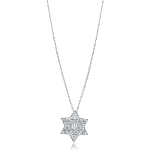 Étoile de David Design CZ Pierre Charme Collier Pendentif Turc Fabriqué À La Main En Gros 925 Bijoux En Argent Sterling - Product Image 5